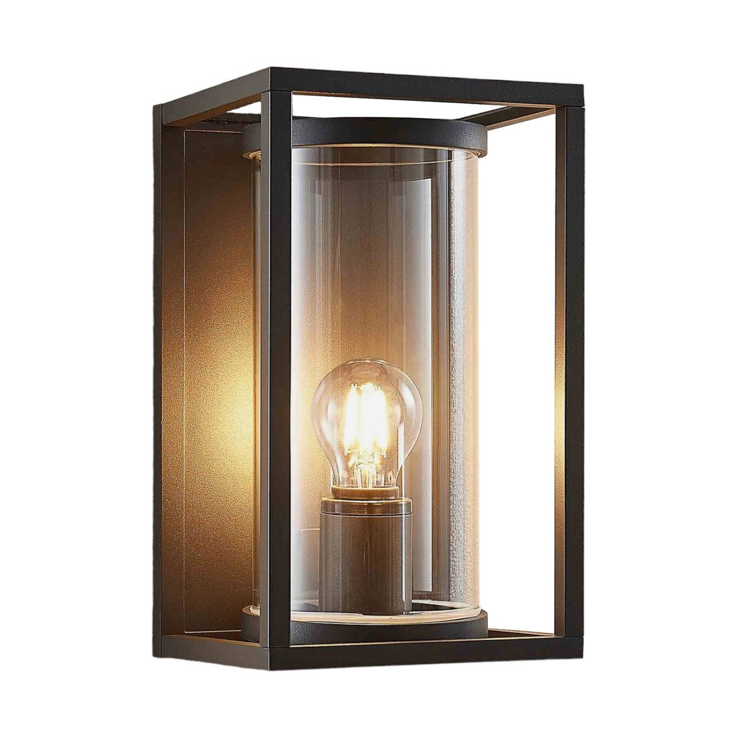 Lucande Wandleuchte Außen Brienne 9616168 Spritzwassergeschützt Modern in Alu aus Aluminium 1-flammig E27