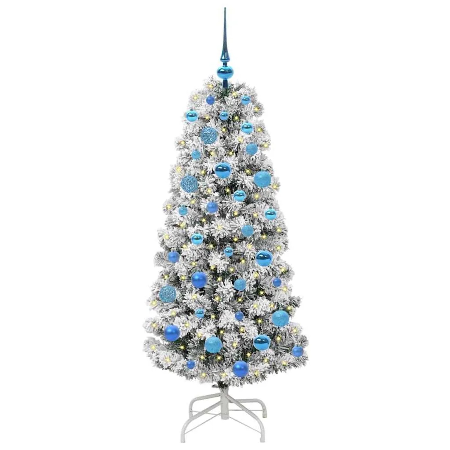 vidaXL Künstlicher Klappbarer Weihnachtsbaum Grün und Weiß 150 cm 3395593
