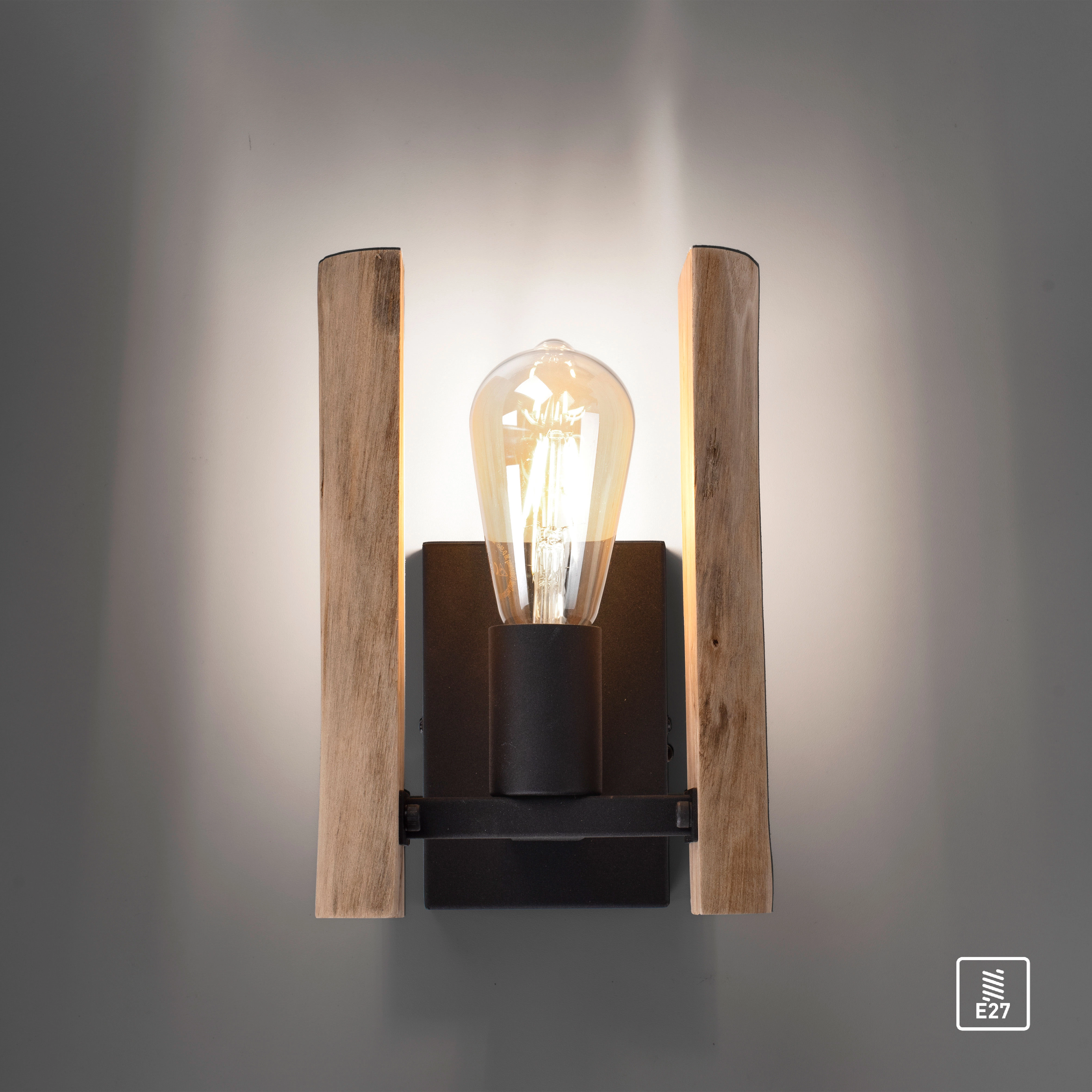 Just Light. Wandleuchte Log 10 kaufen Holz bei W FSC® Natur OBI