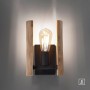 Just Light Wandleuchte Log mit Holzrahmen, 10W, Natur. Dekorative Wandlampe mit E27 Fassung.