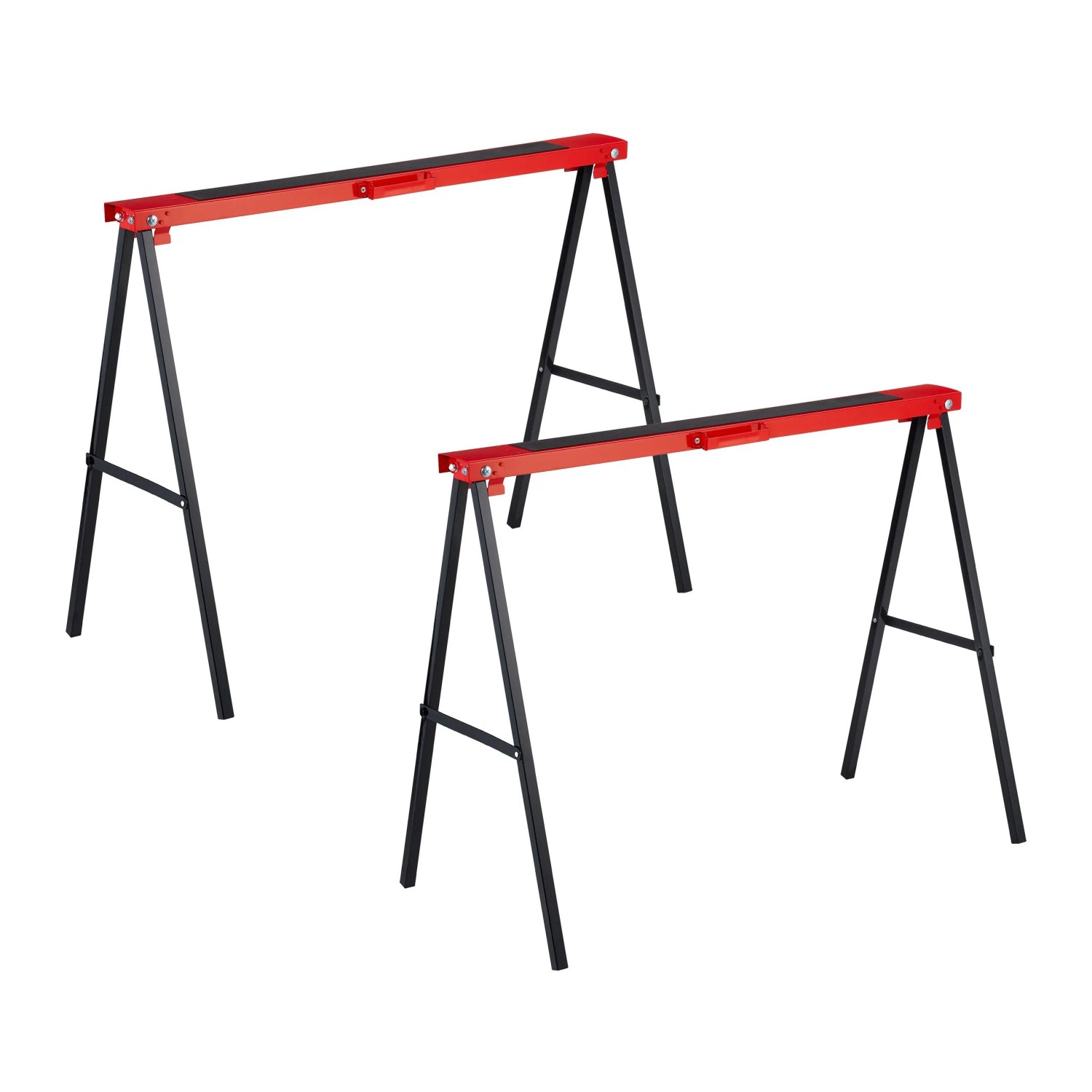 Relaxdays Arbeitsbock 2er Set Stahl Rot Klappbar Rutschfest 78 cm x 100 cm x 49 cm
