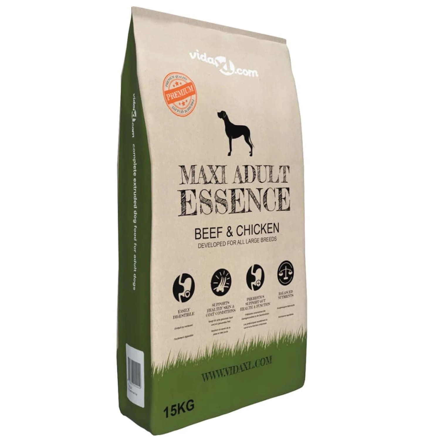 vidaXL Trockenfutter für Hunde Maxi Adult Essence Beef & Chicken 15 kg 170492