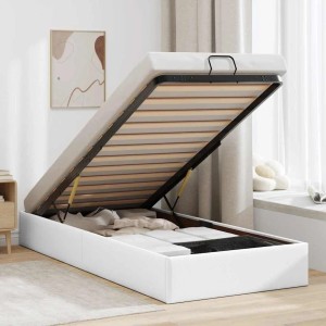 vidaXL Ottoman-Bett ohne Matratze Weiß 90x200 cm Kunstleder 3310780