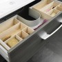 Fackelmann Schubladen-Box aus Buche mit 6 Fächern für Badmöbel-Zubehör.