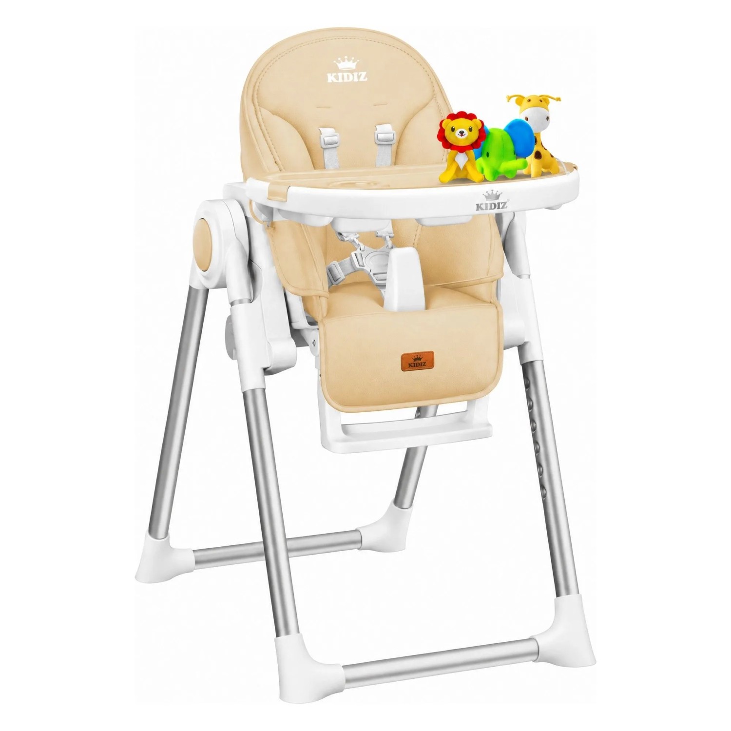 KIDIZ 3in1 Hochstuhl Kinderhochstuhl Höhenverstellbar Ab 0 Monate Beige
