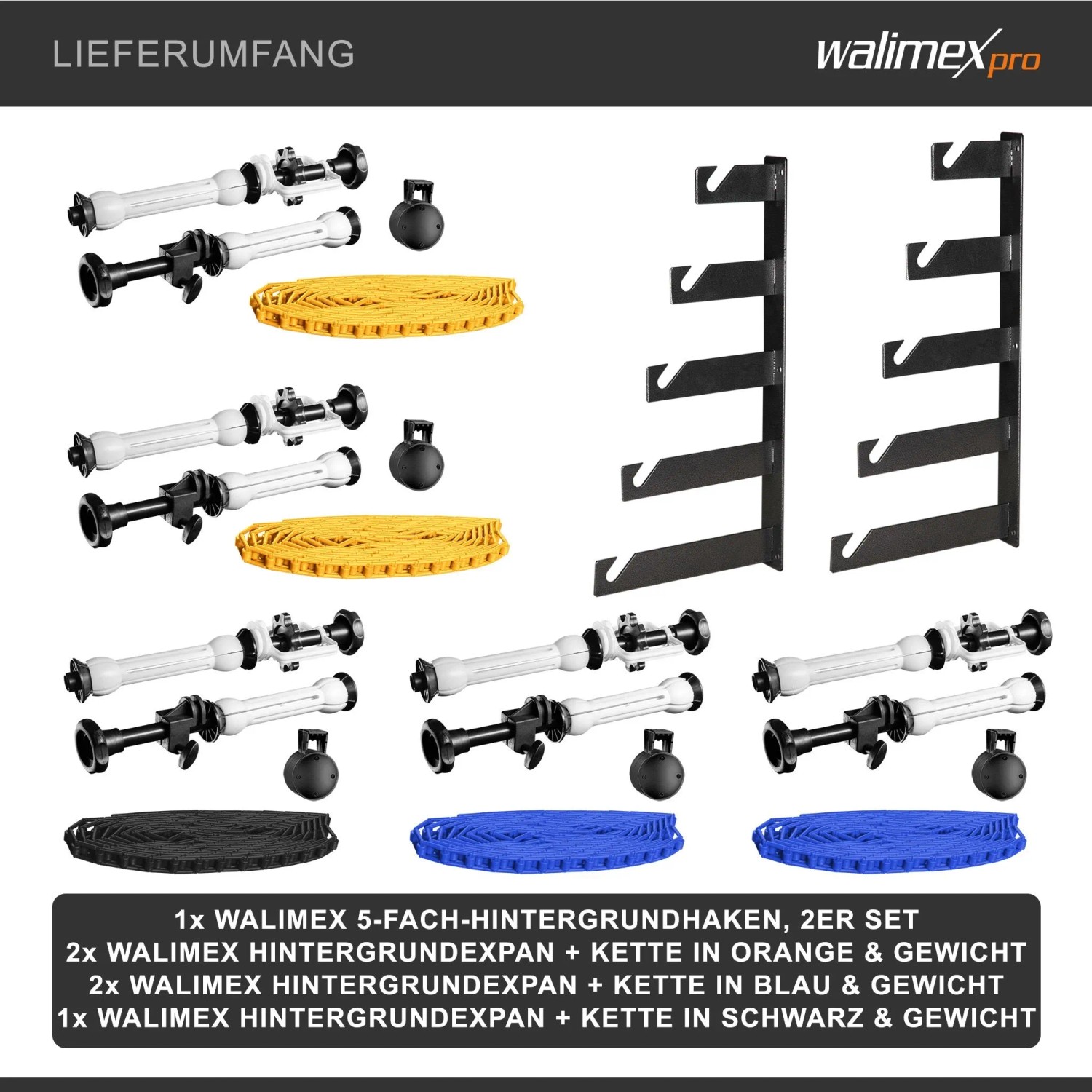 Walimex 5-Fach Hintergrund Wandmontageset 5Er Set_7