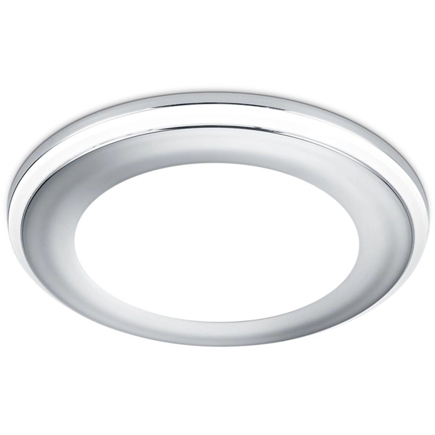 Runder Trio LED Einbauspot Aura, 5W, 450lm, Chrom Optik.