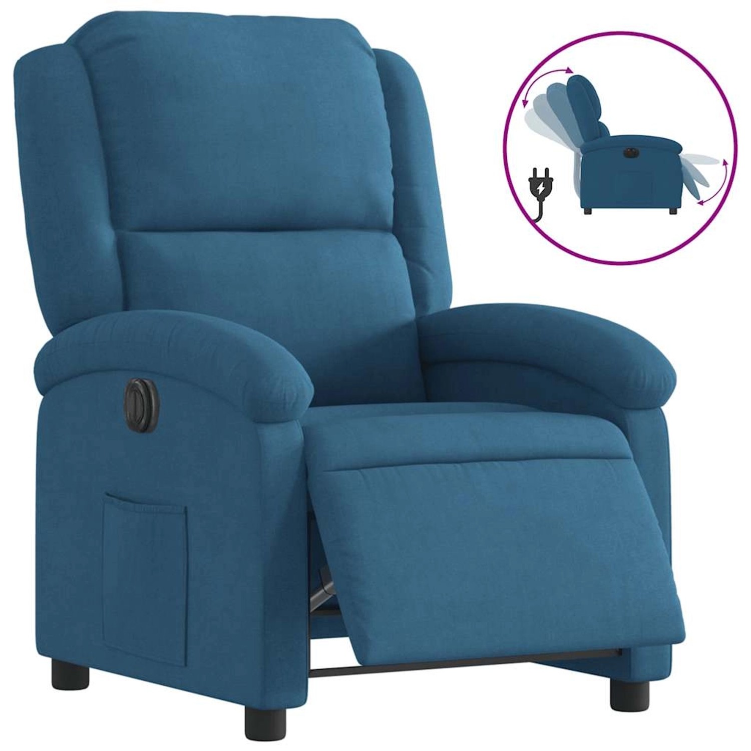 vidaXL Relaxsessel Elektrisch Blau Samt 3204288 günstig online kaufen