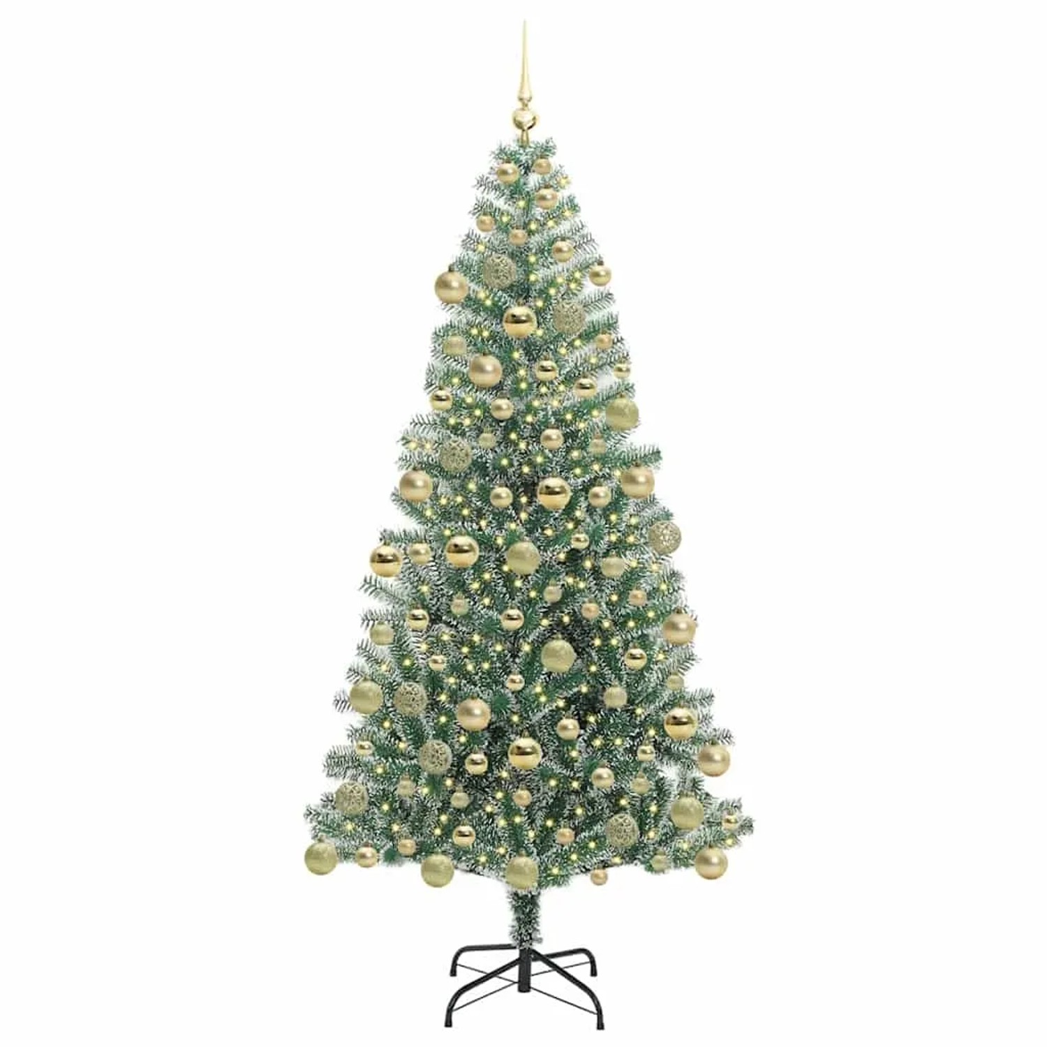 vidaXL Künstlicher Weihnachtsbaum Beschneit mit LED Licht 180 cm 3396819