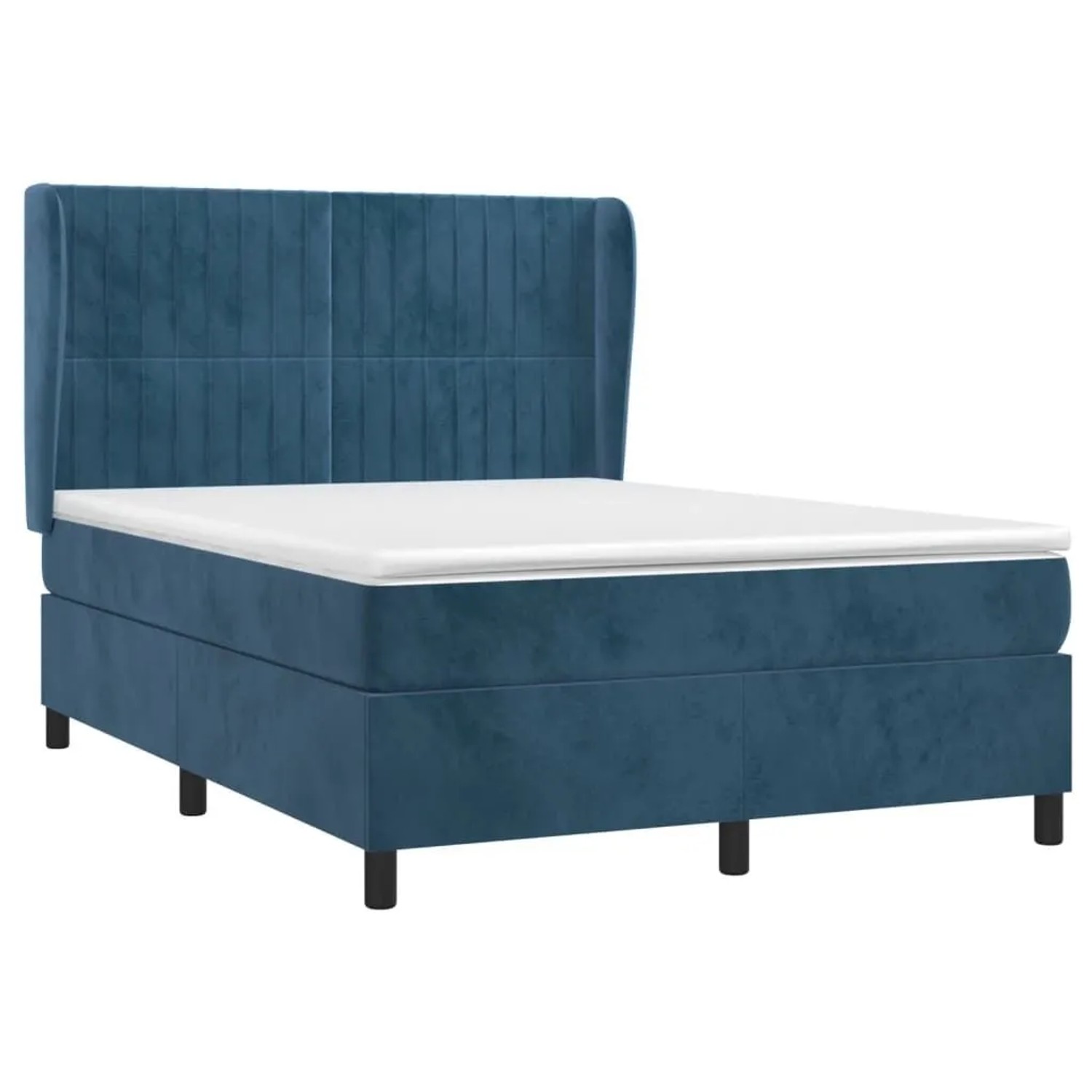 vidaXL Boxspringbett mit Matratze Dunkelblau 140x200 cm Samt 3129337 günstig online kaufen