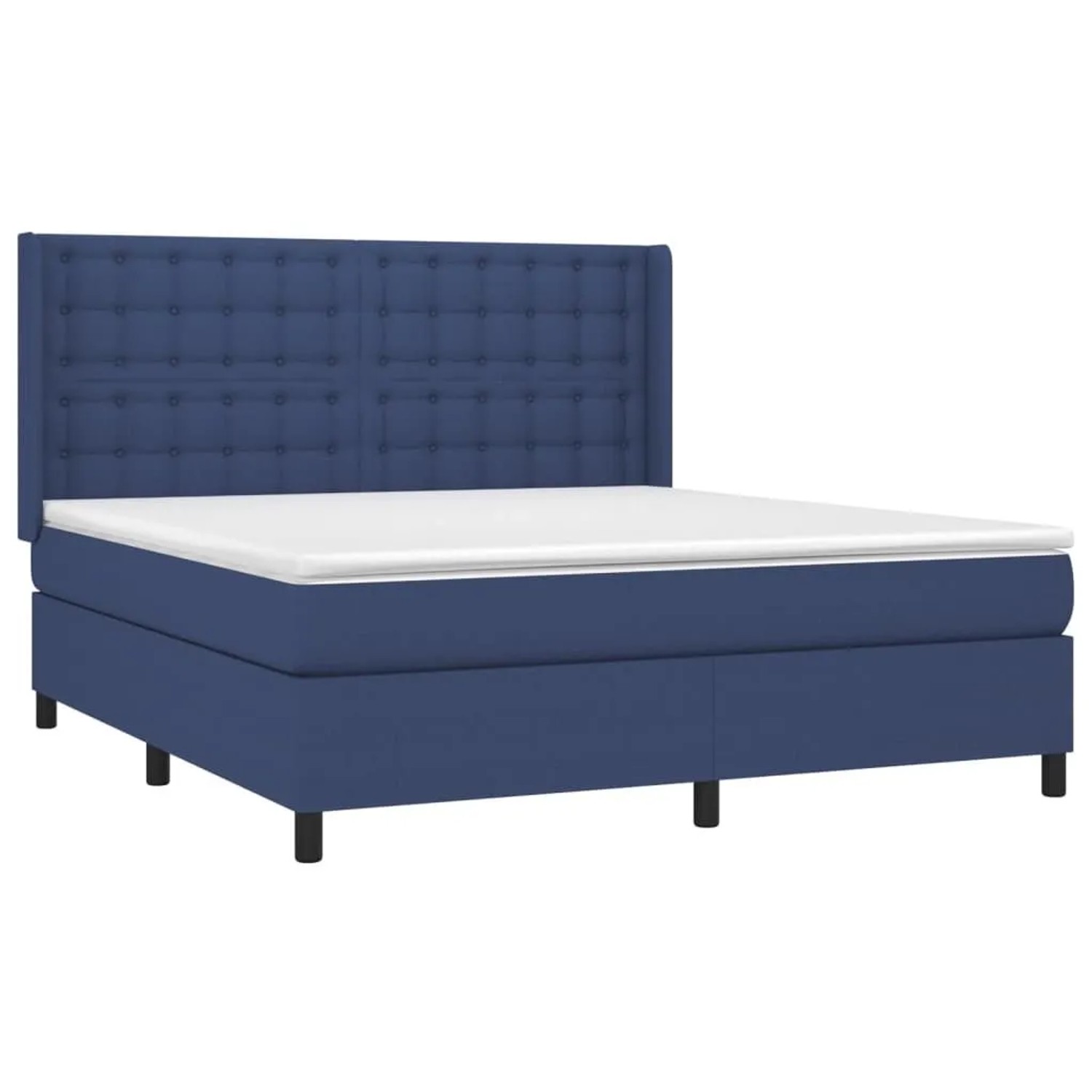vidaXL Boxspringbett mit Matratze & LED Blau 160x200 cm Stoff 3138651 günstig online kaufen