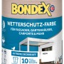Dose Bondex Wetterschutz-Farbe Weiß, geeignet für Fassaden, Gartenhäuser und Carports.
