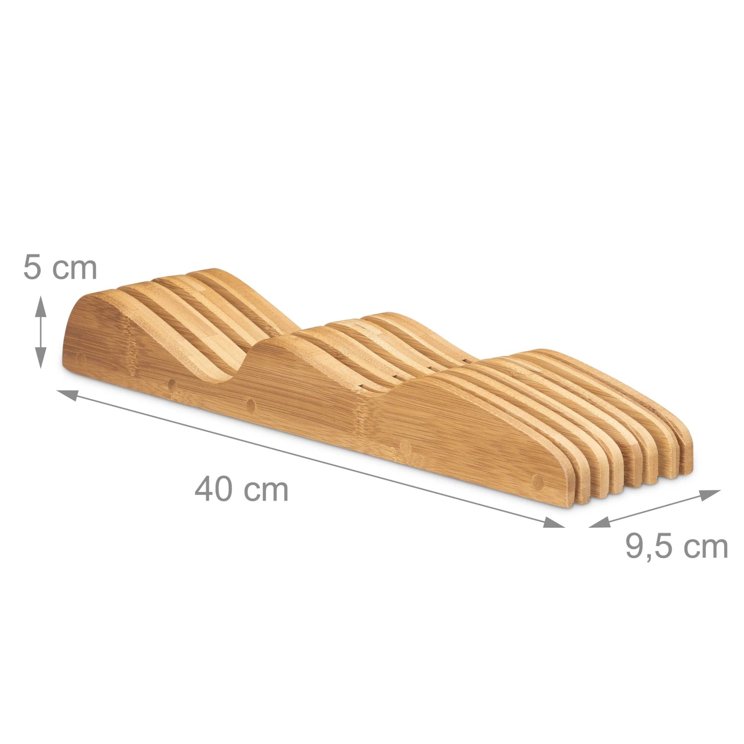 Relaxdays Messerblock Bambus Natur für Schublade 5 cm x 9,5 cm x 40 cm_4
