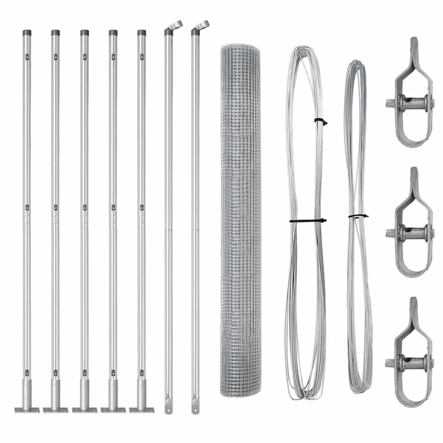 vidaXL Zaunpfosten Silber 10 x 1 m 25 x 25 mm Maschen  Stahl 3352284 günstig online kaufen