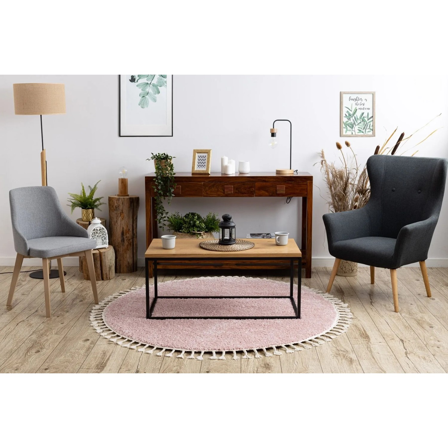 RugsX Teppich Berber VG14503 Rosa 160cm 160cm_4