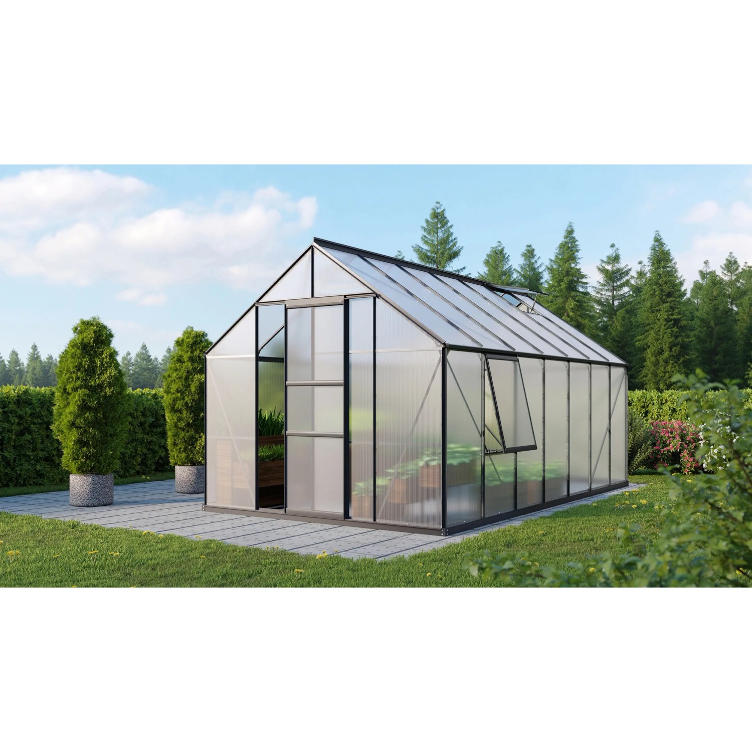 Vitavia Gewächshaus Meridian 1 11500 4 mm anthrazit 254 x 441 cm