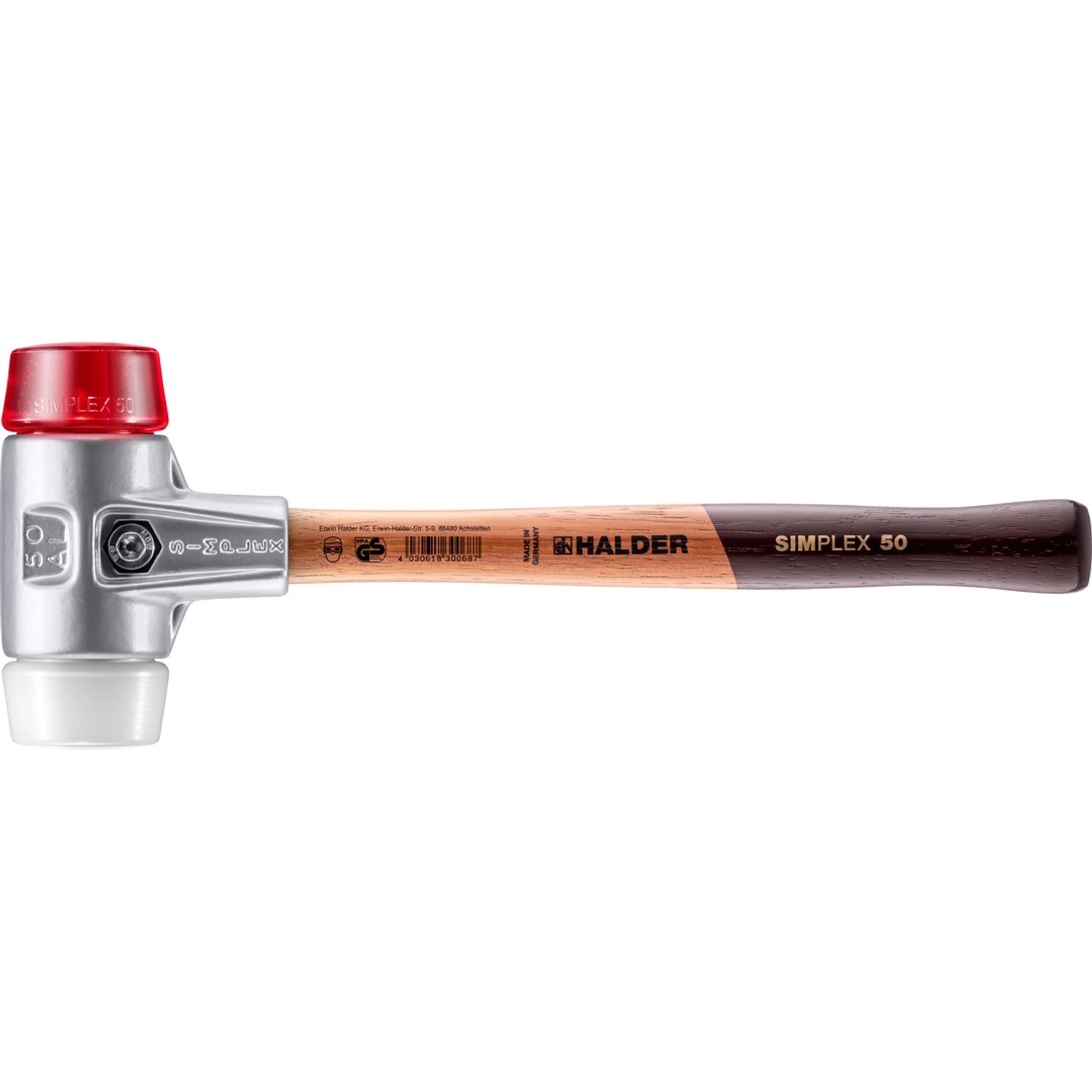 Halder Simplex Schonhammer Ø 50 mm Plastik Rot   Superplastik mit Aluminium günstig online kaufen