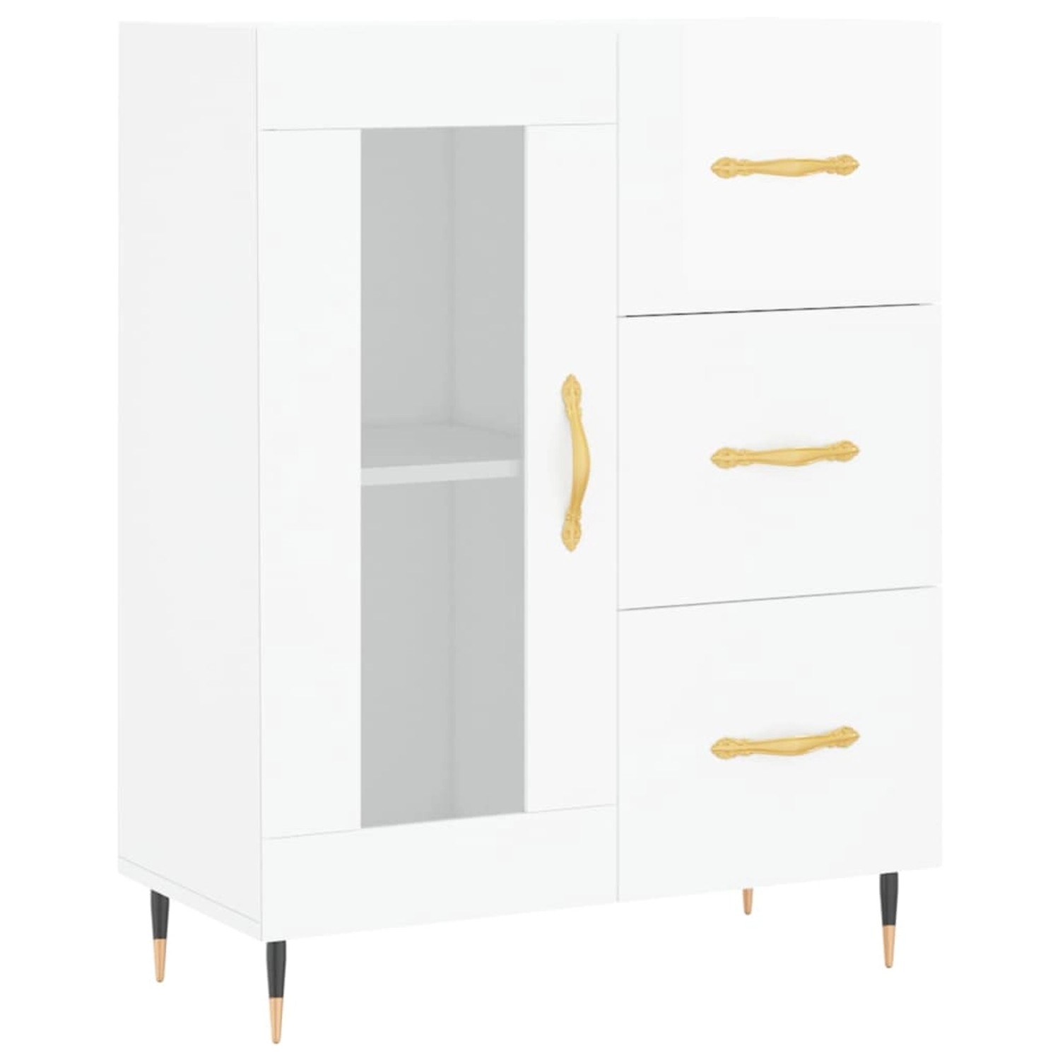 vidaXL Sideboard Hochglanz-Weiß 69,5x34x90 cm Holzwerkstoff 828022 günstig online kaufen
