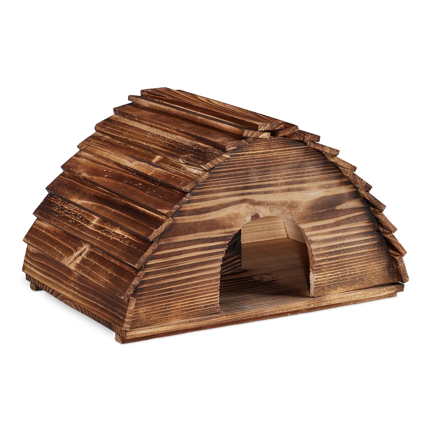 Relaxdays Igelhaus Tannenholz Braun Katzensicher Mit Boden 25 cm x 40 cm x 30 cm