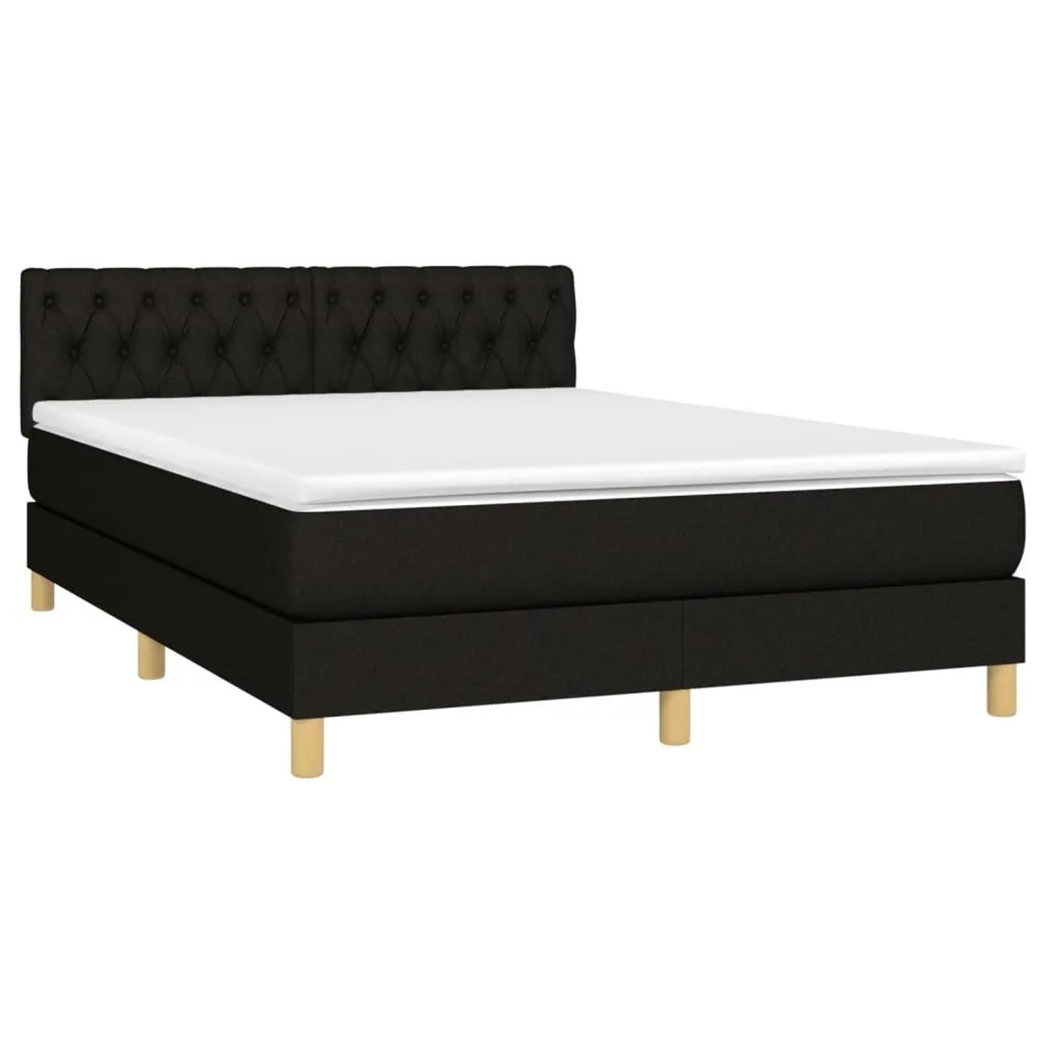 vidaXL Boxspringbett mit Matratze Schwarz 140x190 cm Stoff 3140851 günstig online kaufen