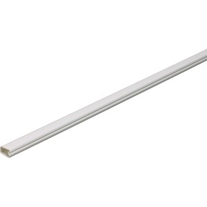 Weißer, selbstklebender Mini-Kabelkanal mit Deckel, 12x7 mm, 2 m Länge.