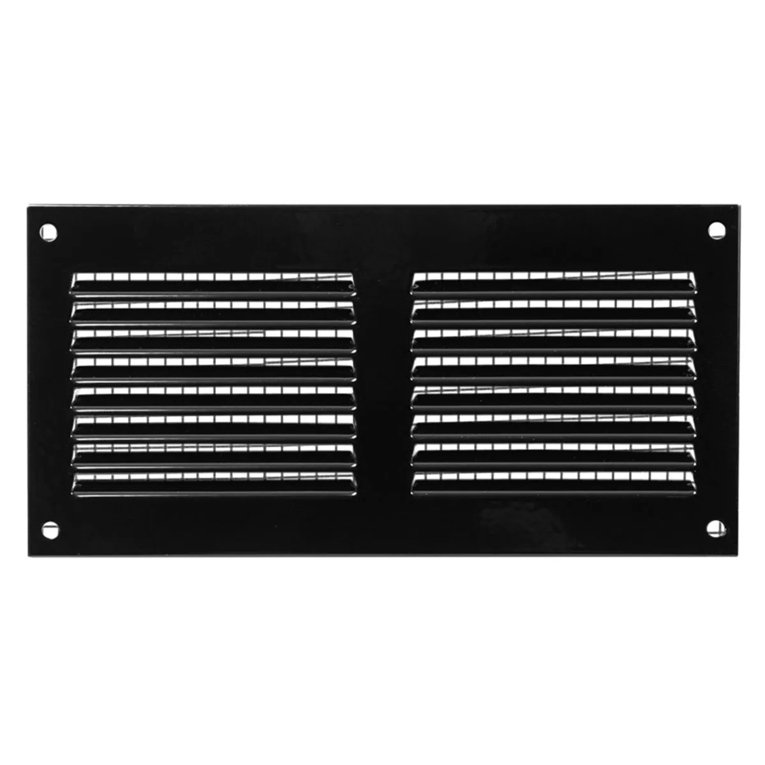Häusler Lüftungsgitter LG-2010 BL Schwarz 200x100 mit Fliegengitter Abluftgitter