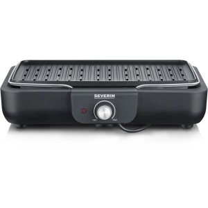 Severin Tischgrill mit Grillplatte aus Aluguss, Temperaturregler für perfekte Grillergebnisse.