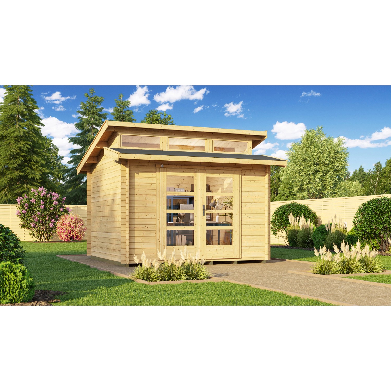 Weka Holz-Gartenhaus/Gerätehaus Natur Pultdach Unbehandelt 360 cm