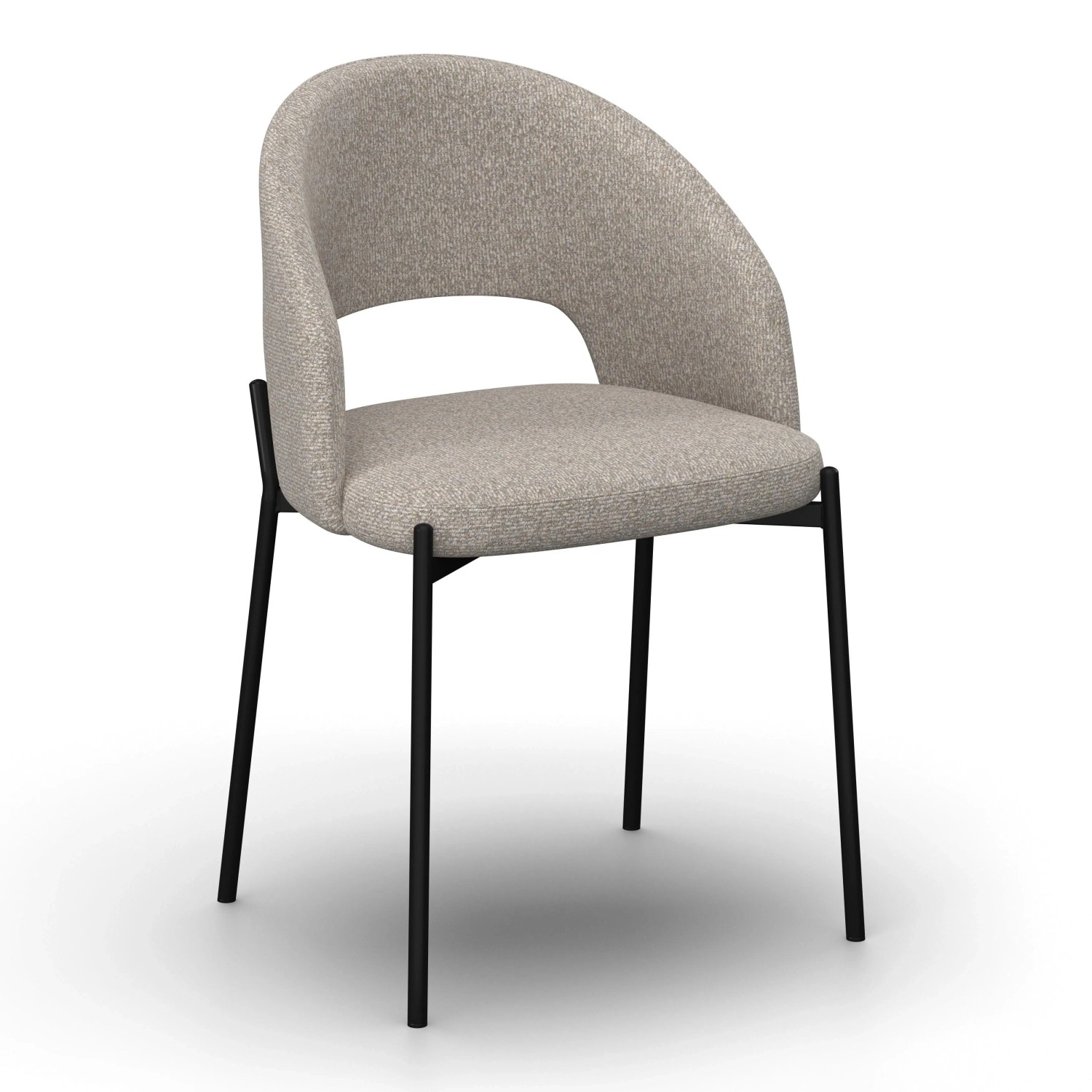 Bessagi Home Stuhl Nadiya Hellgrau Leinenoptik Gepolstert