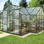 Vitavia Gewächshaus Sirius Smaragd mit Fundament, 13 m², im Garten.