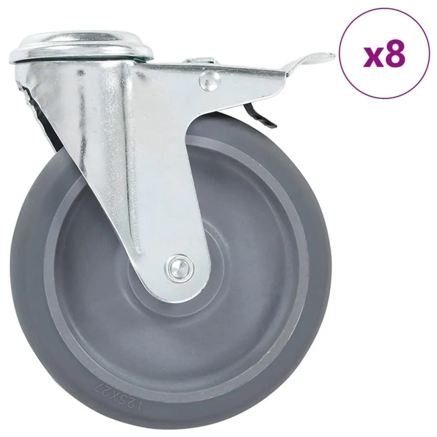 vidaXL 8 Stk Lenkrollen mit Rückenloch 125 mm 277876
