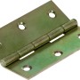 Gelb verzinktes, halbbreites Scharnier, 75x51 mm, für bewegliche Verbindungen.