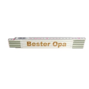 Stabila Zollstock mit Lasergravur "Bester Opa", 2 Meter, Messwerkzeug.