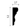 Profilzeichnung PROFHOME Wand- und Friesleiste 151377, Maße 52x17 mm, Zierleiste