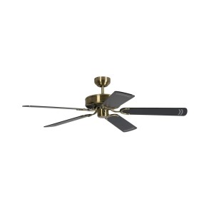 Pepeo Deckenventilator Potkuri, Messing antik/schwarz, 132 cm, mit Zugkette.
