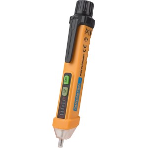 Gelber, kontaktloser Spannungsprüfer mit LED-Taschenlampe für 12 V - 1000 V.