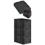 PROREGAL SuperSparSet: 3 schwarze Euroboxen mit Deckel, 65 Liter, stapelbar.