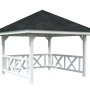 Palmako Pavillon Bianca, 300x300 cm, weiß lackiert, mit Geländer.
