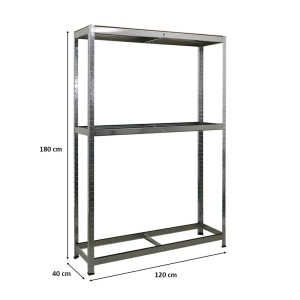 PROREGAL Reifenregal RAGNAR, 180x120x40cm, verzinkt, für 8 Reifen auf 2 Ebenen.