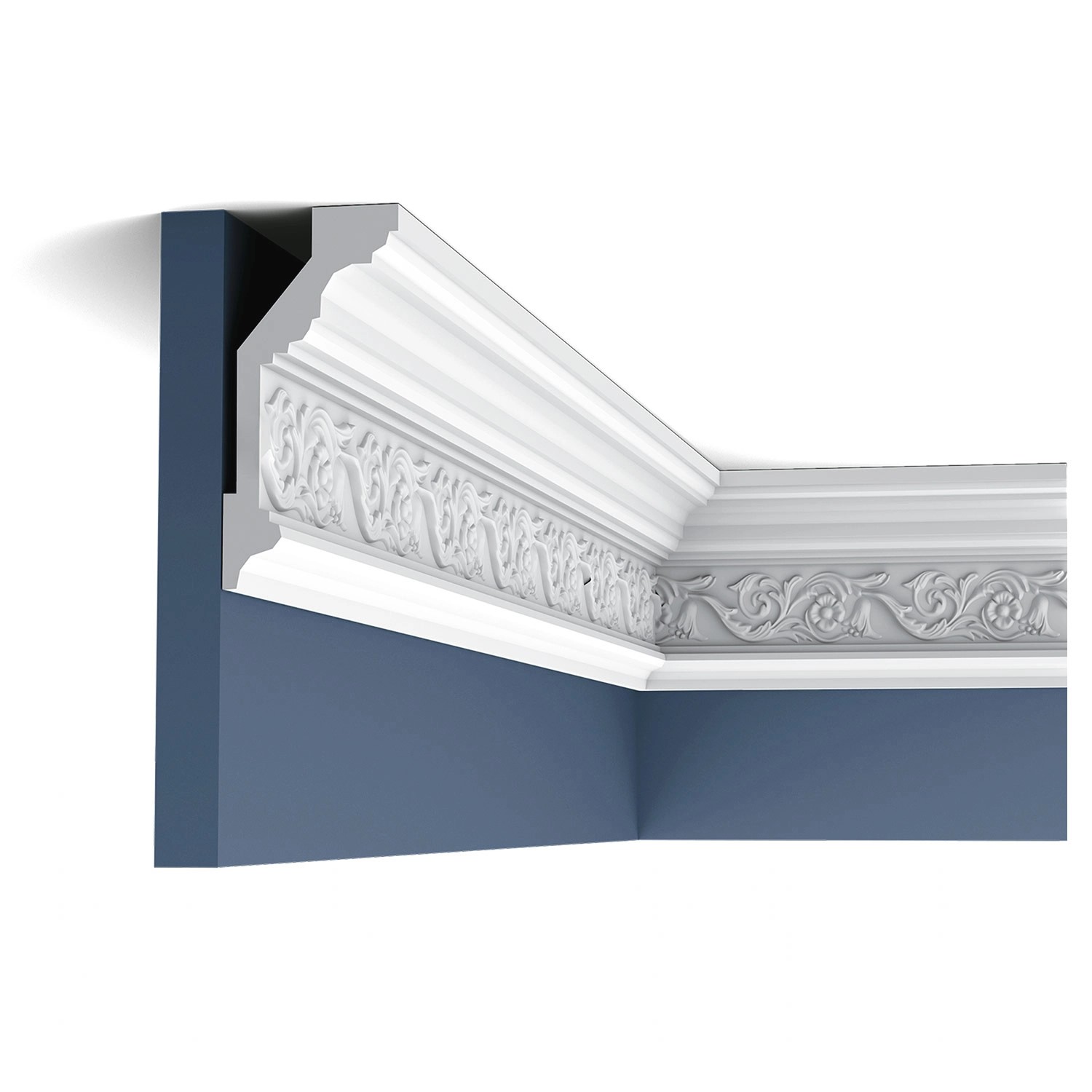 ORAC DECOR C303 LUXXUS Eckleiste Deckenleiste Stuckleiste Zierleiste Dekorprofil 200 cm x 14,4 cm x 6,5 cm Weiß