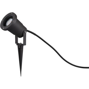 Anthrazitfarbener Trio Gartenstrahler Ubangi mit Erdspieß und Kabel. Dekorative Gartenbeleuchtung.