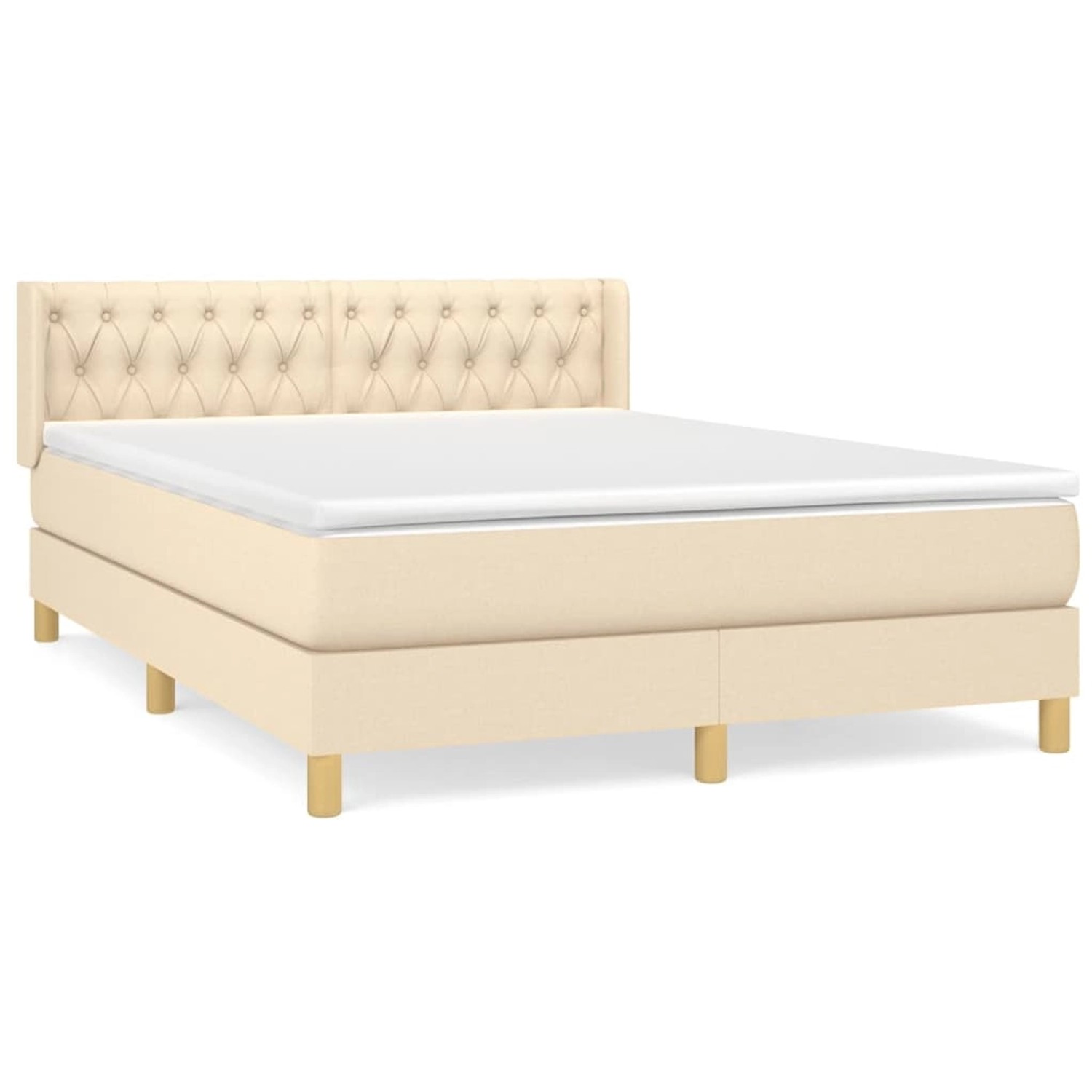 vidaXL Boxspringbett mit Matratze Creme 140x200 cm Stoff 3130518 günstig online kaufen
