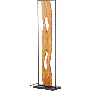 Brilliant LED-Standleuchte Chaumont, 120cm, schwarz/Holz, Design-Stehlampe mit warmweißem Licht.