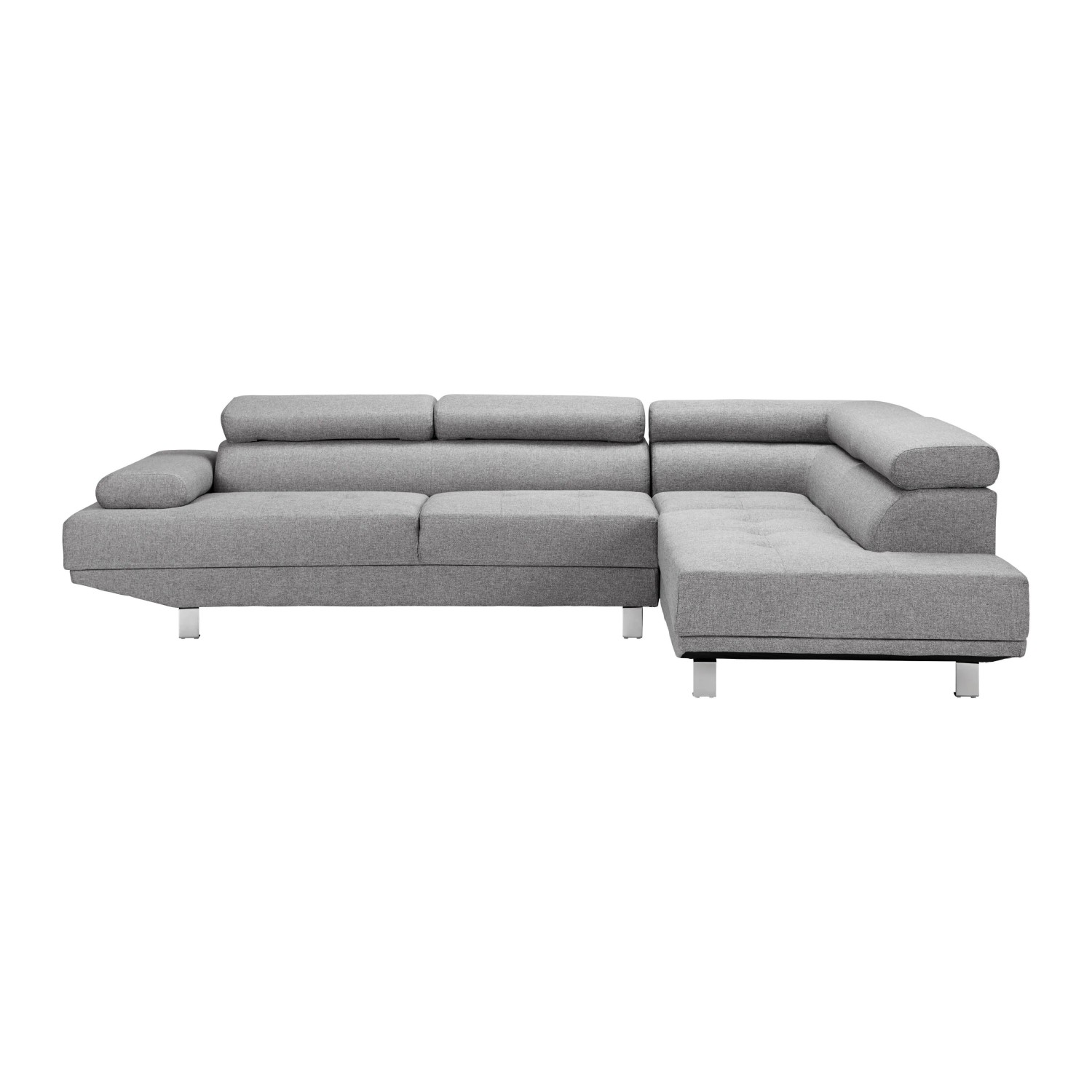 Bessagi Home Wohnlandschaft Emely Hellgrau Webstoff