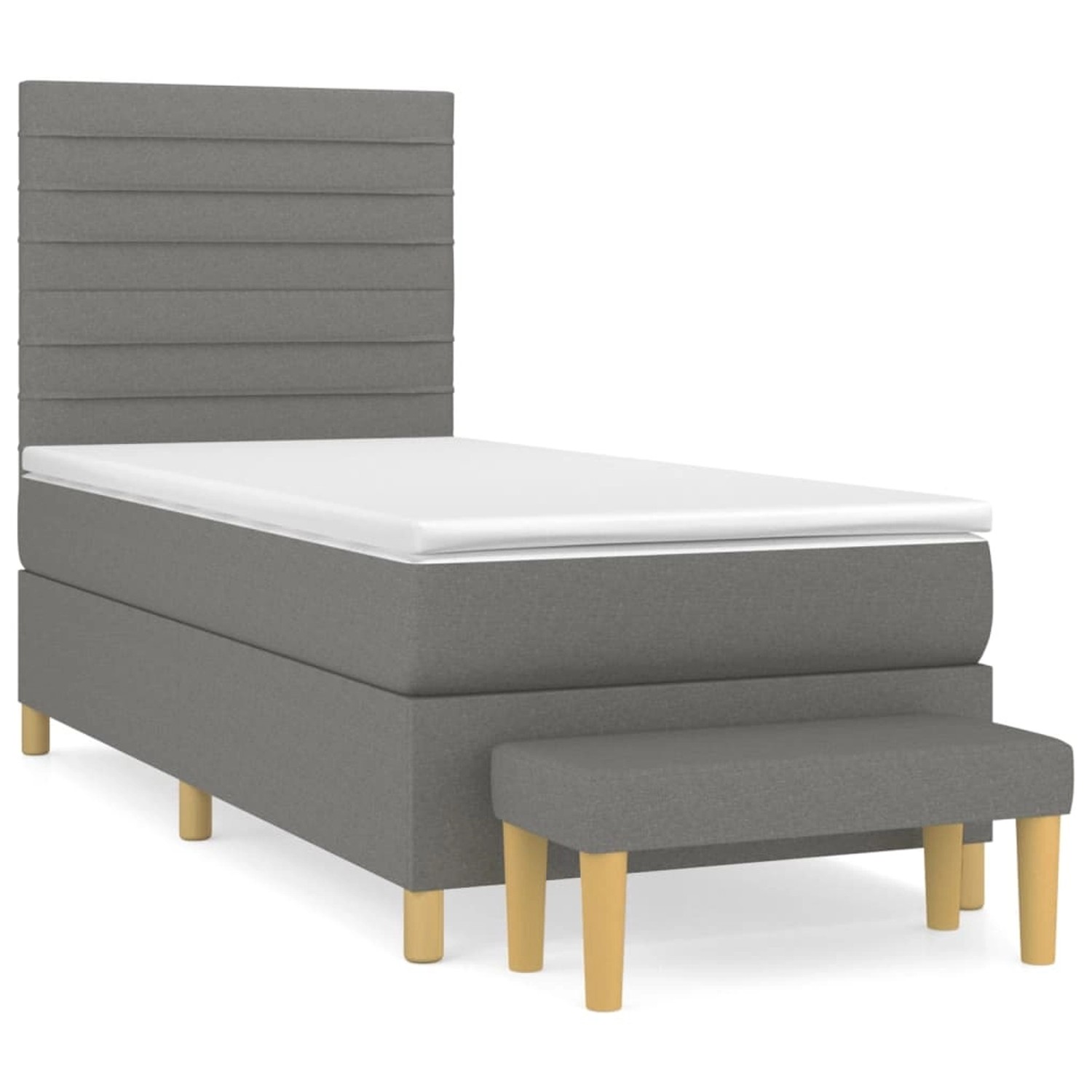 vidaXL Boxspringbett Boxspringbett mit Matratze Dunkelgrau 90x190 cm Stoff günstig online kaufen