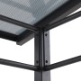 Detailansicht des anthrazitfarbenen Aluminium Pavillons Bramston mit transparentem Dach.