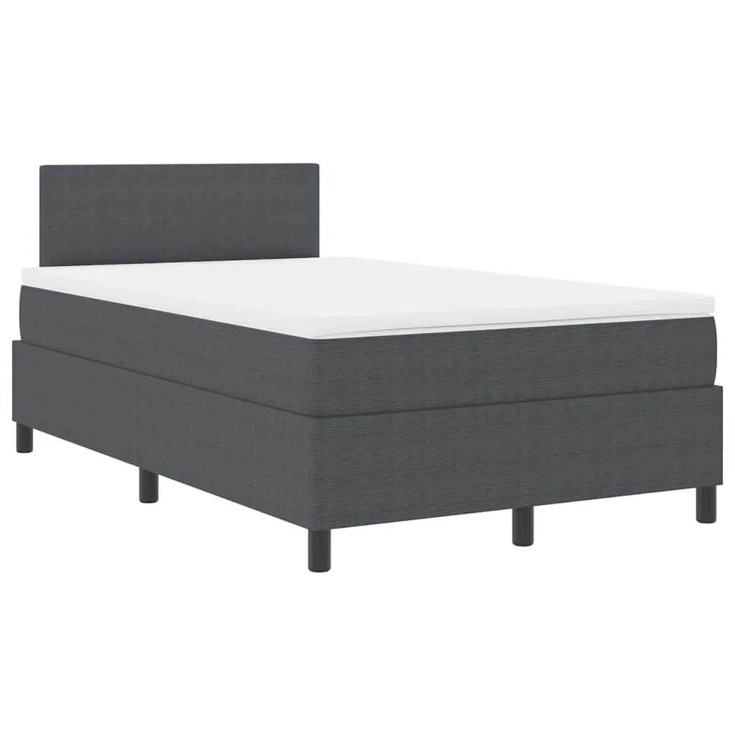 vidaXL Boxspringbett Dunkelgrau und Weiß 120 x 190 cm Cordstoff 3337504 günstig online kaufen