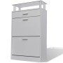 vidaXL Schuhschrank mit Schubfach und Oberem Glasregal Holz Weiß 241244_2