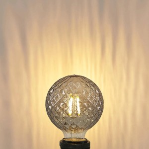Dimmbare Lucande E27 LED Lampe G95, 4W, Rauchglas-Optik.