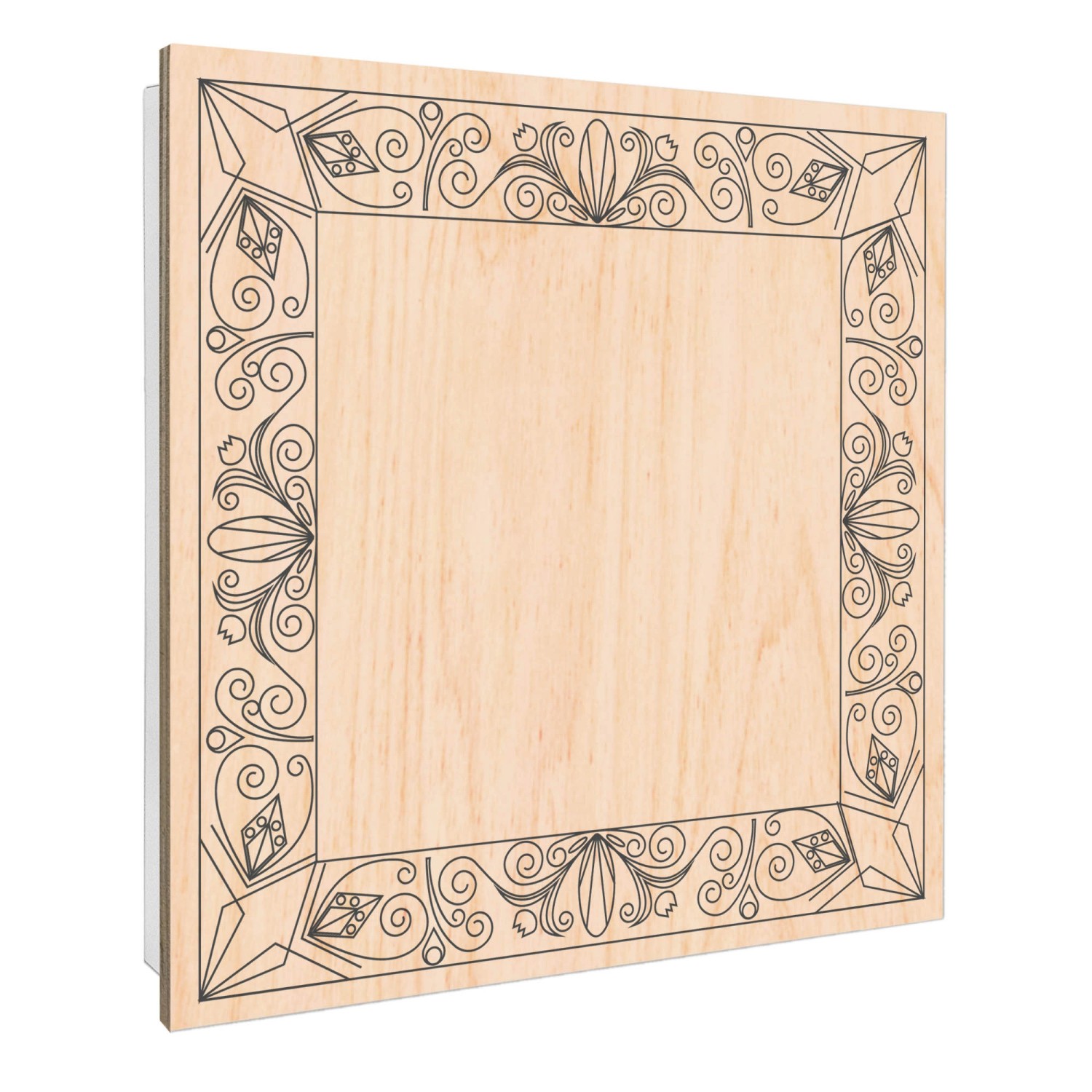 Banjado Schlüsselkasten mit Holzfront 30x30cm Weiß Scharnier Links 50 Haken günstig online kaufen